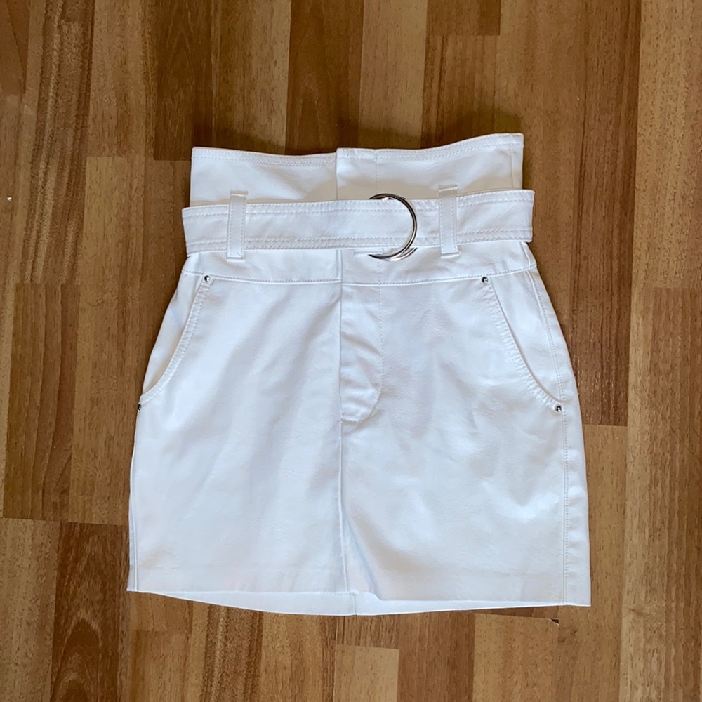 White Leather Skirt